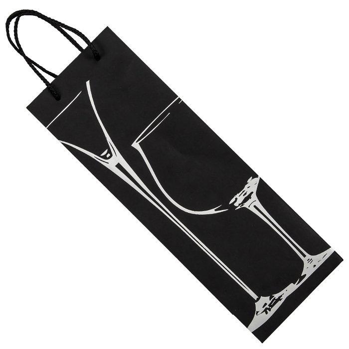 Party Time Bolsa Regalo Botella Colección Lounge Papel Decorada Uvas Botella Copas Dorado Plateado Rojo 36 cm