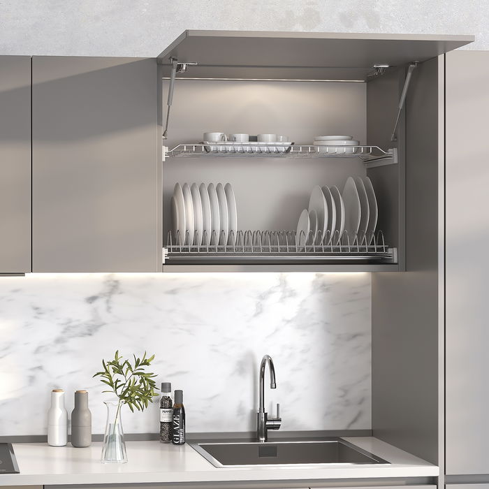 Emuca Escurreplatos para módulos altos Suprastar, módulo 600mm, Acero, Cromado