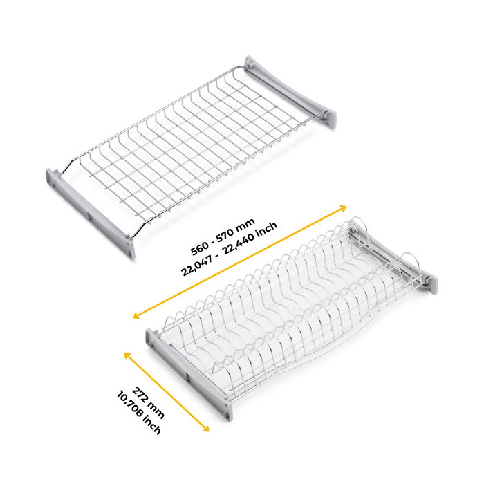 Emuca Escurreplatos para módulos altos Suprastar, módulo 600mm, Acero, Cromado