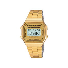 Casio A168WG-9WDF Reloj Digital Vintage Unisex con Banda de Acero Inoxidable, Oro