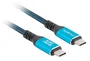 Lanberg CA-CMCM-45CU - Cable USB4 Tipo C Macho-Macho 2 m, Negro/Azul, 240W Carga, 8K@60Hz, 40Gbps