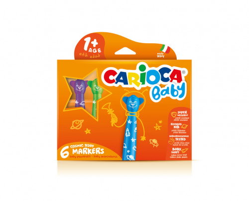 CARIOCA Estuche de 6 Rotuladores Baby Teddy Marker Multicolor