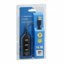 Esperanza EA116 Hub 4 Puertos USB 2.0 Negro