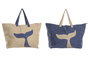 DKD Home Decor Bolso Atlantico Azul Beige 24 x 50 x 60 cm (4 Unidades)