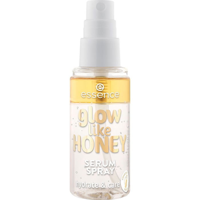 Essence Glow Like Honey Sérum Spray Facial Bifásico, Agua y Aceite, Bruma Vegana, Aroma a Miel, 50 ml