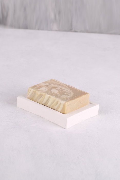 Aberto Design Jabonera Hormigón Blanco 11x8 cm