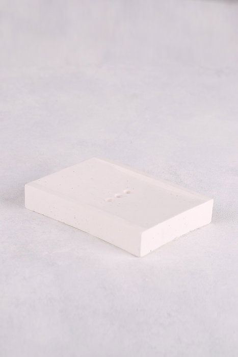 Aberto Design Jabonera Hormigón Blanco 11x8 cm