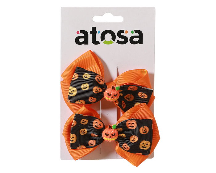 Set 2 Pinzas de Pelo Calabaza Naranja con Brillos Set 2 Pinzas de Pelo Calabaza Naranja con Brillos