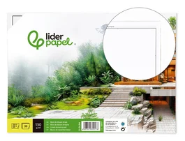 Liderpapel Bloc Dibujo Lineal 230x325mm 20 Hojas 130 gr/m2 Con Recuadro