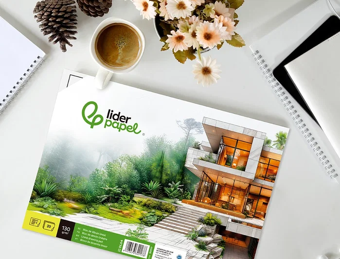 Liderpapel Bloc dibujo lineal encolado 230x325mm 20 hojas 130 gr/m2 con recuadro