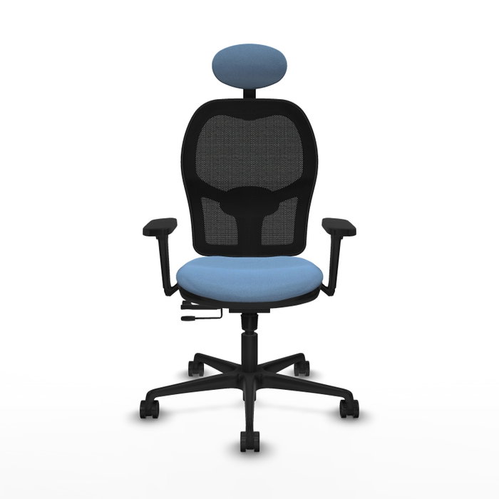 PIQUERAS Y CRESPO Silla de oficina Jorquera con Mecanismo Sincro/Traslack Azul cielo y Negro