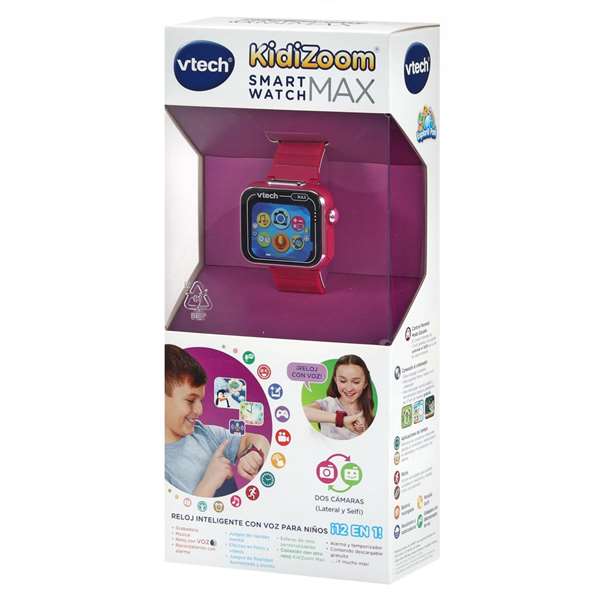 Vtech Kidizoom Smartwatch Max Reloj Interactivo Frambuesa Pantalla Táctil Fotos Selfies Videos Juegos Dimensiones 5,4x22,4x1,7 cm Vtech Kidizoom Smartwatch Max Reloj Interactivo Frambuesa Pantalla Táctil Fotos Selfies Videos Juegos Dimensiones 5,4x22,4x1,7 cm