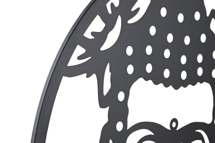 DKD Home Decor Decoración de Pared Metal Buda Negro 60x60 cm