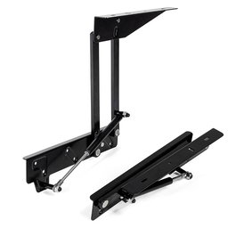 HERRAJES ALK MINT Herraje Elevable para Mesa de Libro con Pistón y Cajón Interior, Acabado Negro
