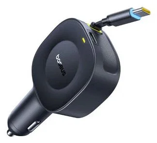 Baseus Primetrip VR2 Cargador Coche 30W con Cable Retráctil USB-C USB-C Color Negro Cósmico