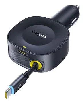 Baseus Primetrip VR2 Cargador Coche 30W con Cable Retráctil USB-C USB-C Color Negro Cósmico