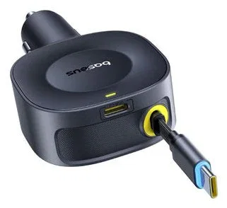 Baseus Primetrip VR2 Cargador Coche 30W con Cable Retráctil USB-C USB-C Color Negro Cósmico