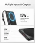 VEGER MagOn W1151-B Powerbank 10000mAh Cargador Inalámbrico Magnético 20W PD, Carga Rápida 22.5W, Negro y Blanco