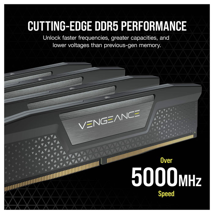 Corsair Vengeance CMK32GX5M2B6000C38 Kit Memoria RAM DDR5 32GB (2x16GB) 6000 MHz CL38 DIMM Negra