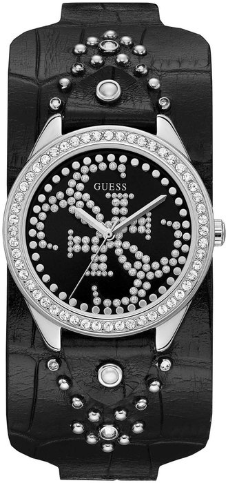 Guess W1140L1 Reloj analógico para mujer con correa de piel negra Guess W1140L1 Reloj analógico para mujer con correa de piel negra
