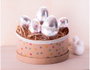 Innspiro Caja de papel maché oval 10x8x5cm