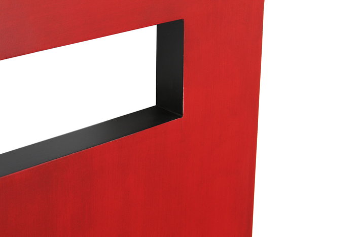 DKD Home Decor Cabecero Cama Oriental Honami Rojo Negro 4 x 120 x 160 cm