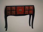 DKD Home Decor Cabecero Cama Oriental Honami Rojo Negro 4 x 120 x 160 cm