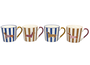 DKD Home Decor Mug Moderno Porcelana New Bone Azul Rosa 400ml (12 Unidades)