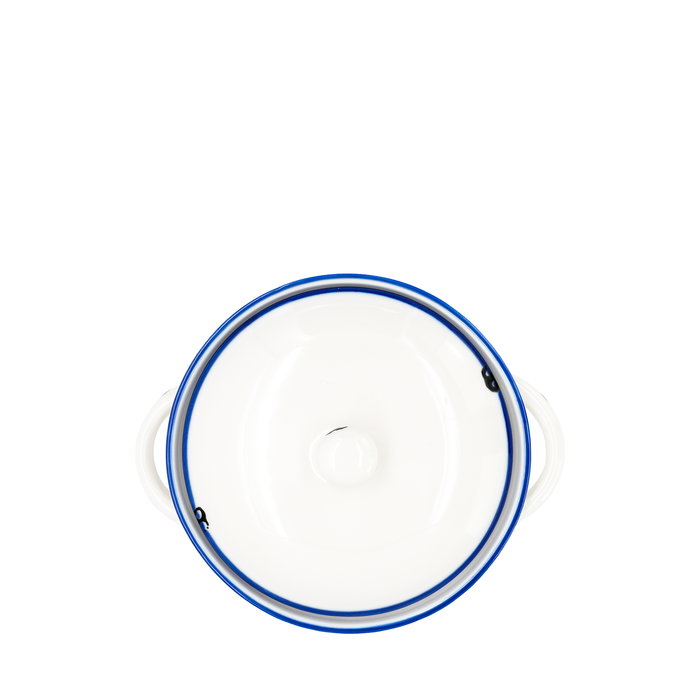 Summa Cazuelita con Tapa de Porcelana 13 cm, 42 cl, Color Marfil y Azul (Set de 2)