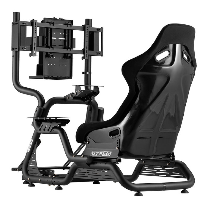 Oplite Cockpit GTR S8 Infinity Force - Cabina de Carreras Negro Metal, Capacidad 150 kg, Para Alturas de 150 a 210 cm