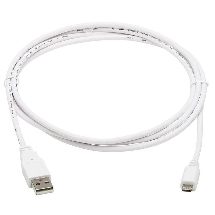Tripp Lite U050AB-006-WH - Cable USB 2.0 A a Micro USB B Macho, Antibacteriano (Inhibe E.coli y Estafilococos), Blanco, 1.83m (6 pies), para Carga y Sincronización Tripp Lite U050AB-006-WH - Cable USB 2.0 A a Micro USB B Macho, Antibacteriano (Inhibe E.coli y Estafilococos), Blanco, 1.83m (6 pies), para Carga y Sincronización