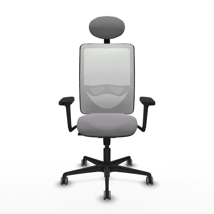 PIQUERAS Y CRESPO Silla de oficina Zulema con mecanismo Sincro, Gris y Blanco