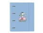 Safta Carpeta con Recambio A4 Snoopy, Cuadrícula 5 mm con Goma y Separadores, Cartón Forrado, 4 Anillas de 35 mm