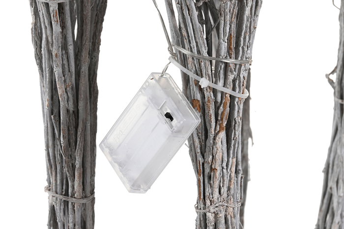 DKD Home Decor Reno Navidad Alpina Mimbre y Led Blanco 19 x 90 x 53 cm