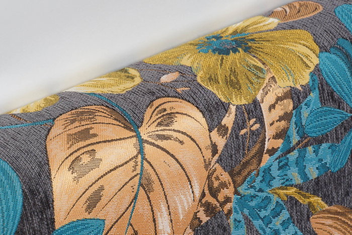 DKD Home Decor Cabecero Cama Tropical Hojas 10 x 60 x 160 cm Poliester Madera MDF