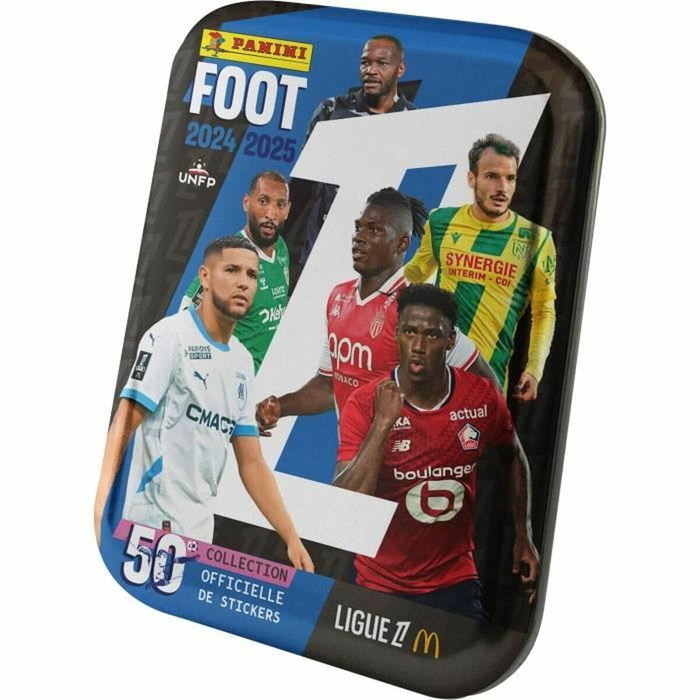 Panini Caja Metálica Fútbol Ligue 1 2024-2025 McDonald's 12 Bolsillos 84 Cromos