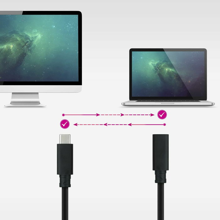 Nanocable Cable Prolongador USB-C 3.2 Gen2x2 100W 4K/60Hz 0,5 m Negro Nanocable Cable Prolongador USB-C 3.2 Gen2x2 100W 4K/60Hz 0,5 m Negro