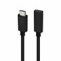 Nanocable Cable Prolongador USB-C 3.2 Gen2x2 100W 4K/60Hz 0,5 m Negro