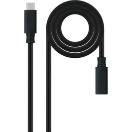 Nanocable 10.01.4500 Cable Alargador USB-C 3.2 Gen2x2 Macho-Hembra 20Gbps 100W 4K 50cm Negro