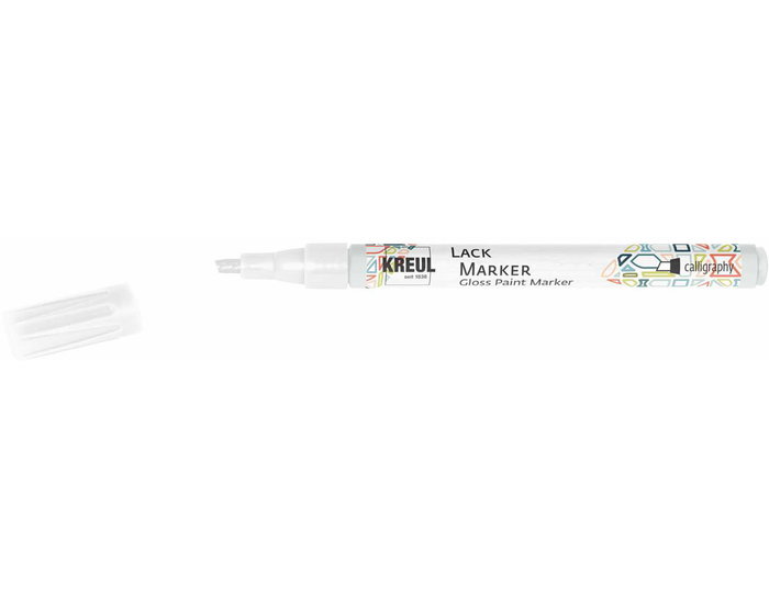 Kreul Rotulador de pintura brillante Gloss blanco punta caligrafía 1-3mm Kreul Rotulador de pintura brillante Gloss blanco punta caligrafía 1-3mm