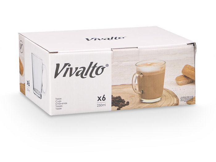Vivalto Taza Desayuno Cónica Transparente Vidrio 250 ml 11x10x8 cm (Set de 72) Vivalto Taza Desayuno Cónica Transparente Vidrio 250 ml 11x10x8 cm (Set de 72)