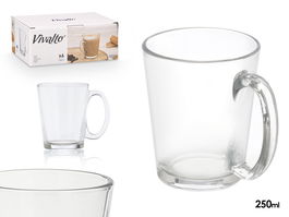 Vivalto Taza Desayuno Cónica Transparente Vidrio 250 ml 11x10x8 cm (Set de 72)