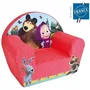 Fun House Sillón club infantil MASHA ET MICHKA, asiento de espuma ligero, funda lavable, 42x52x33 cm