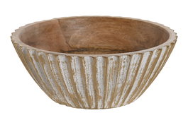 DKD Home Decor Bol Colonial Sai White 23 Decape Mango Dorado Natural 15 x 8 x 15 cm (4 Unidades)