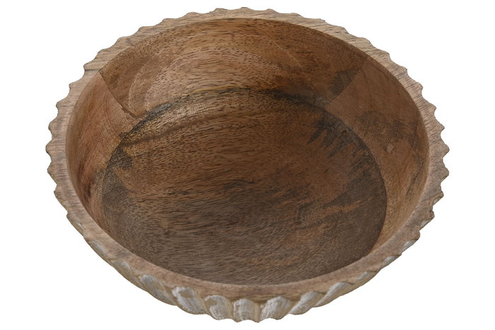 DKD Home Decor Bol Colonial Sai White 23 Decape Mango Dorado Natural 15 x 8 x 15 cm (4 Unidades)