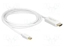 DeLOCK 83707 Cable Adaptador Mini DisplayPort a HDMI de 2 m, Blanco