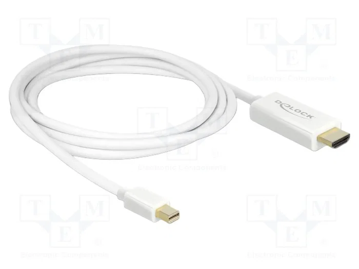 DeLOCK 83707 Cable Adaptador Mini DisplayPort a HDMI de 2 m, Blanco
