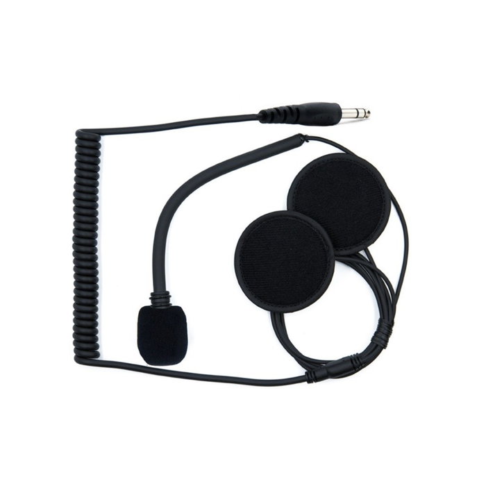 Zero Noise Kit de radio para casco jet con conector de 6,35 mm y micrófono flexible