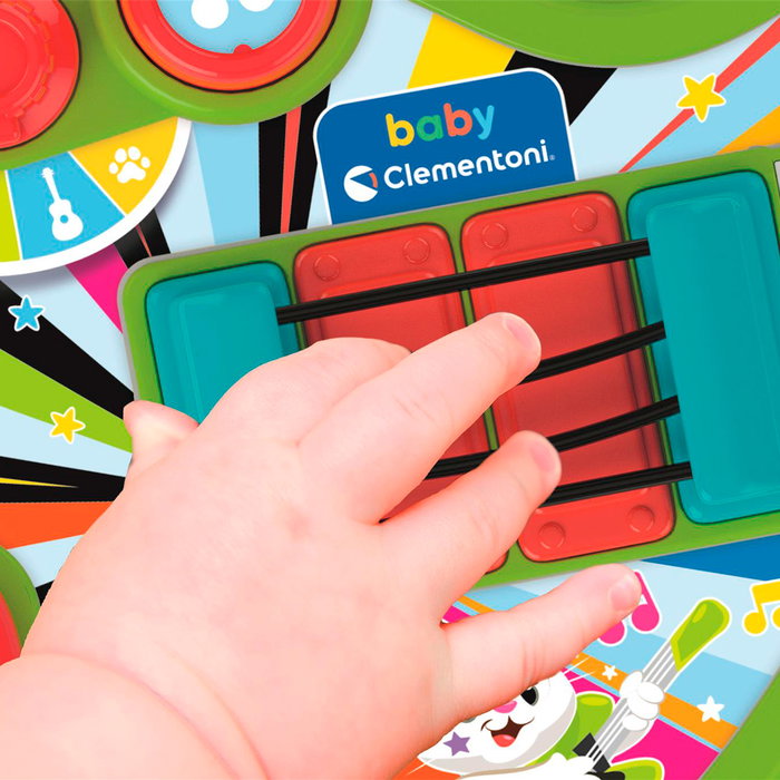 Clementoni Guitarra De Los Animales 17615 - Guitarra Interactiva Infantil con 8 Teclas, Cuerdas y Palanca de Vibrato, Juguete Musical para Bebés +12 Meses