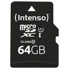 Intenso 3424490 Tarjeta MicroSDXC de 64 GB, Clase 10, UHS-I (U1), Negra